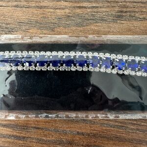 Blue and Silver Rhinestone Bracelet